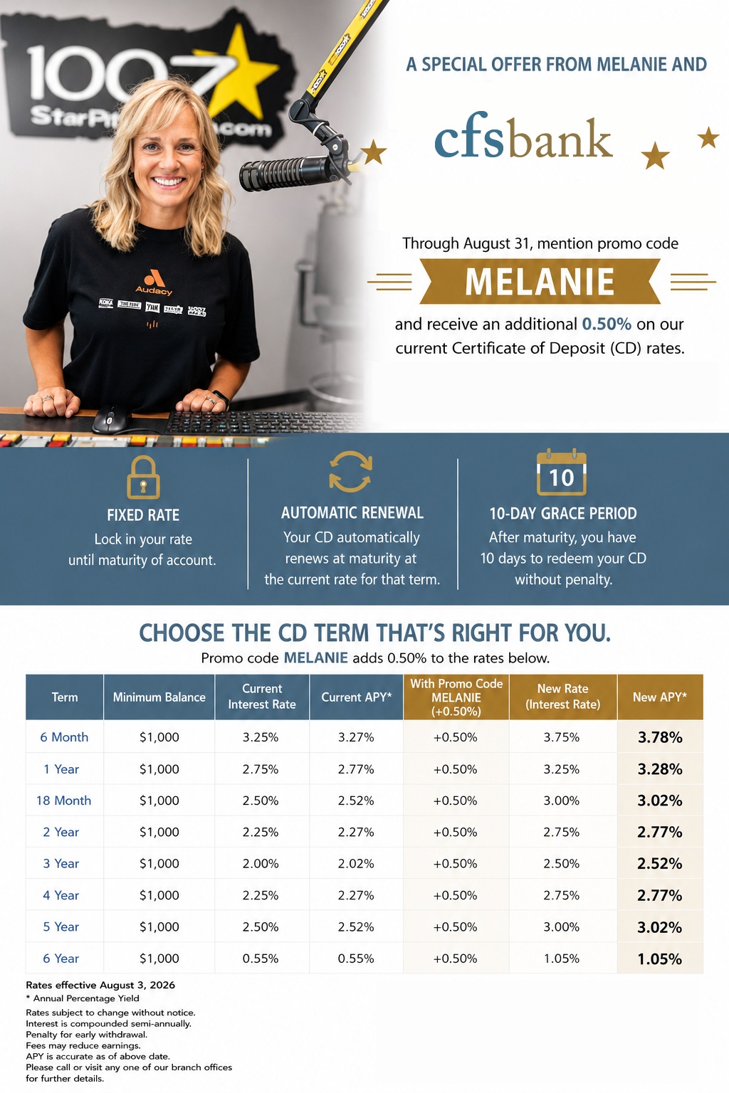 Melanie's CD Promo Landing Page
